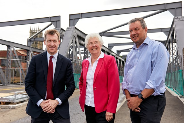 Key stage of £14million investment into railway in Doncaster successfully completed: L2R, Dan Jarvis, Mayor of Sheffield City Region, Ros Jones, Mayor of Doncaster and Damian Ross, Special Projects Manager, Network Rail