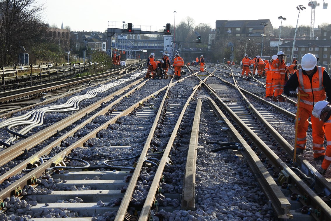 PICTURES and VIDEO: New track comes into use after another busy Christmas for Network Rail in the south east: New Cross
