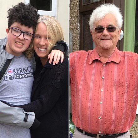 BBC Make a Difference winners for Cornwall: Left, Kieron Griffin with his mum Marie, and right, Don Gardner