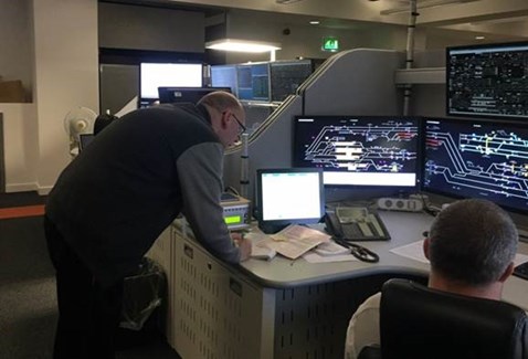 Graham Foster works on the project to move signalling control