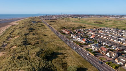 Clifton Drive North cycle track drone LCC stock