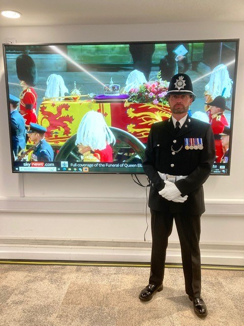 Police Constable Andrew Poole of the West Midlands Police Honour Guard