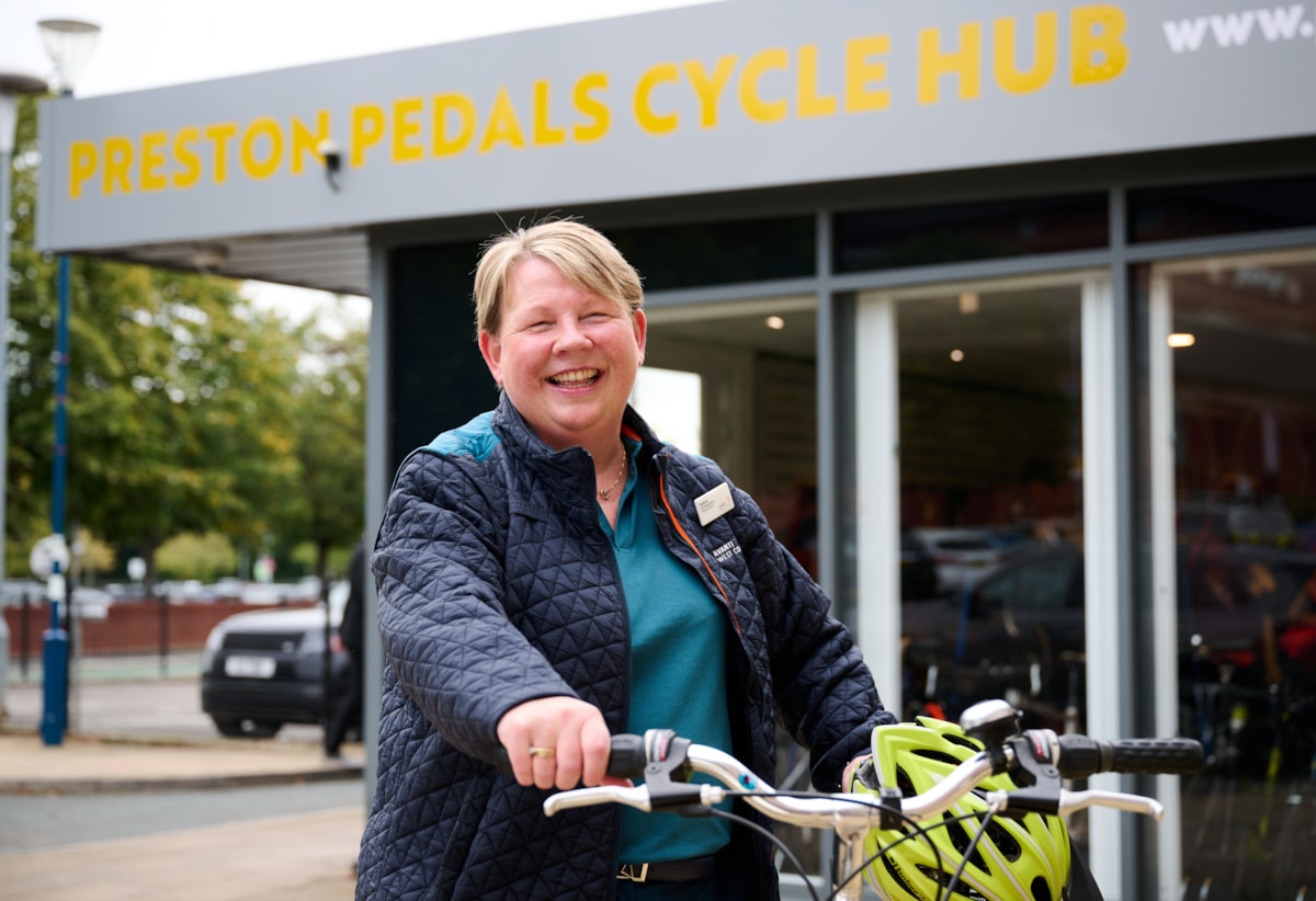 Kathryn Cowling, Avanti West Coast Team Leader at Preston station, welcomes the opening of Preston Pedals community cycle hub