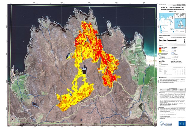 Wildfires 2018 - Sutherland - Copernicus EMS - Fire severity map