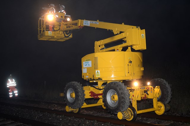 Overhead line improvement work on the West Coast Main Line