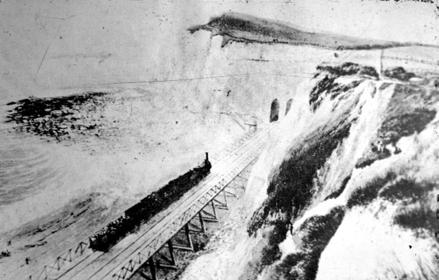 Railway detectives piece together history of Dover sea wall: Dover- historic trestle picture