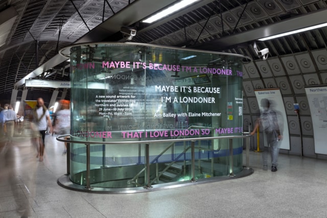 Ain Bailey with Elaine Mitchener, ‘Maybe It’s Because I’m A Londoner’, Waterloo underground station, 2026 Photo Thierry Bal 2