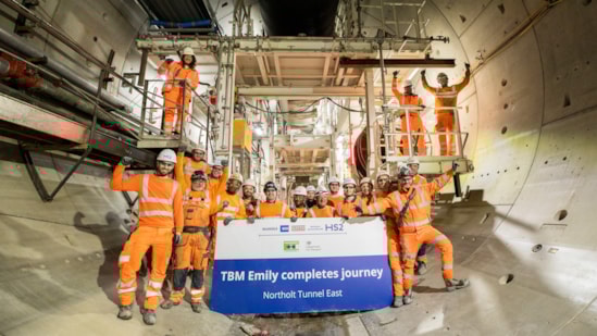 HS2 tunnelling team celebrates TBM Emily completing 3.4mile journey: HS2 tunnelling team celebrates TBM Emily completing 3.4mile journey