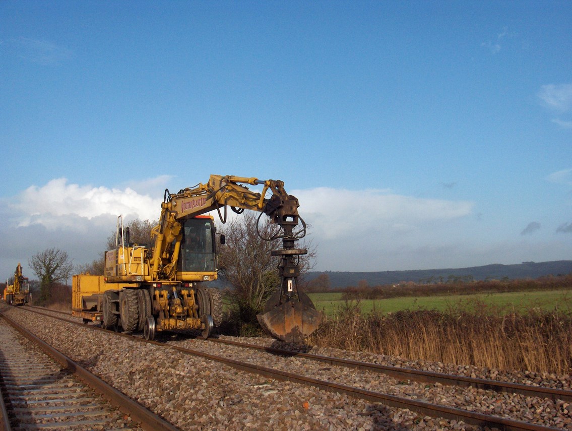 Highbridge & Burnham - Taunton Track Renewals: Removal of ballast near Highbridge