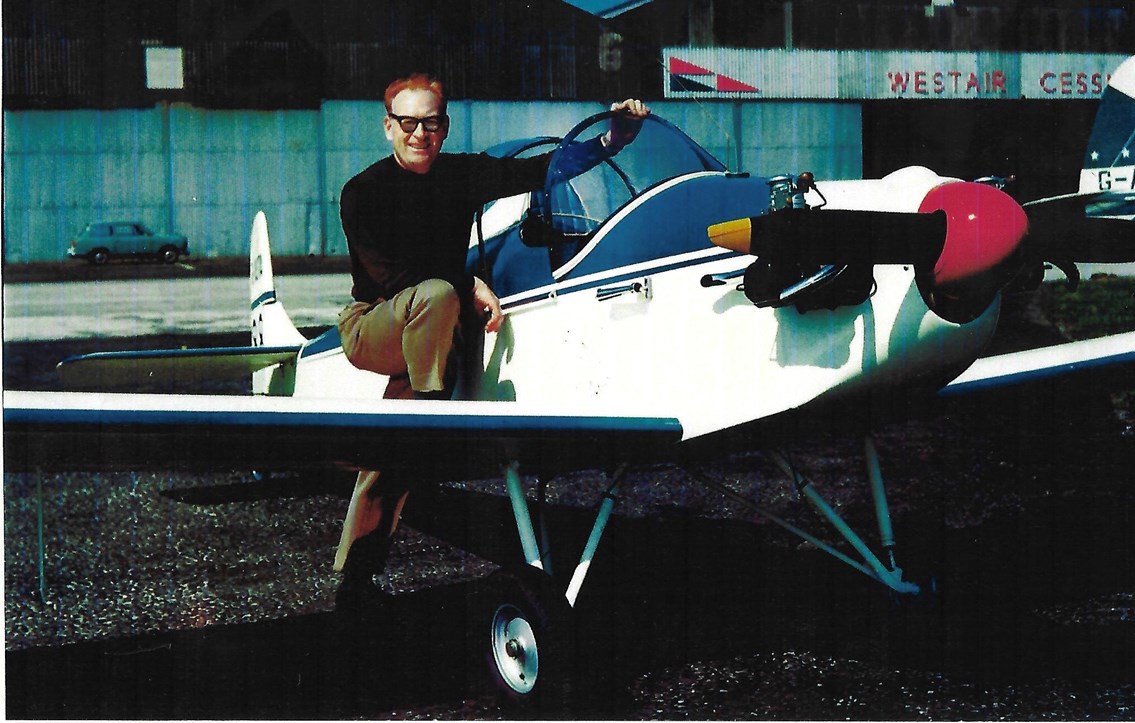 Ernest with his first plane circa 1970