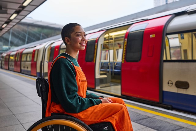 TfL Image - Wheelchair user at Stratford station