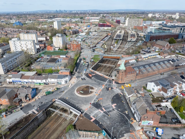 Greek Street roundabout aerial: Greek Street roundabout aerial