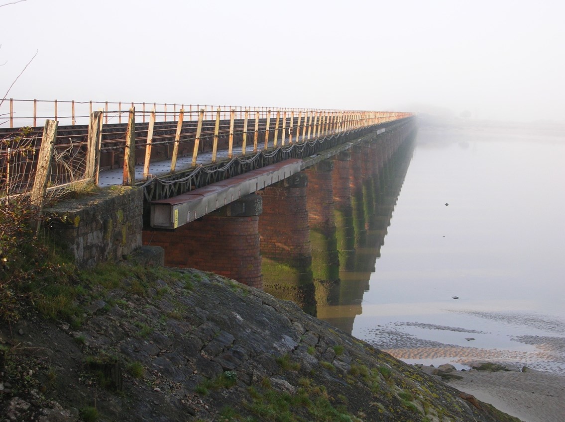 Leven viaduct before refurbishment: Picture of Leven viaduct before the £14 million of refurbishment was carried out.