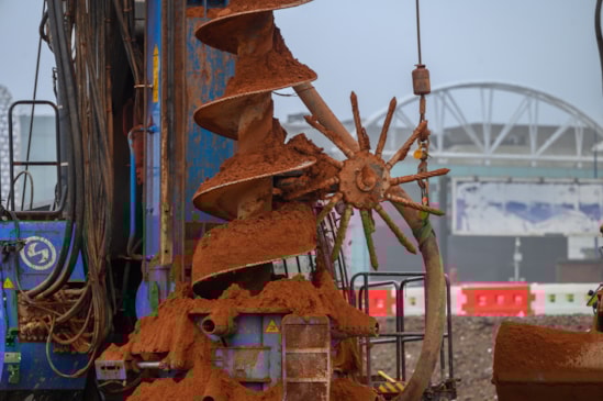 Piling rig on site at Curzon Street Oct 2025