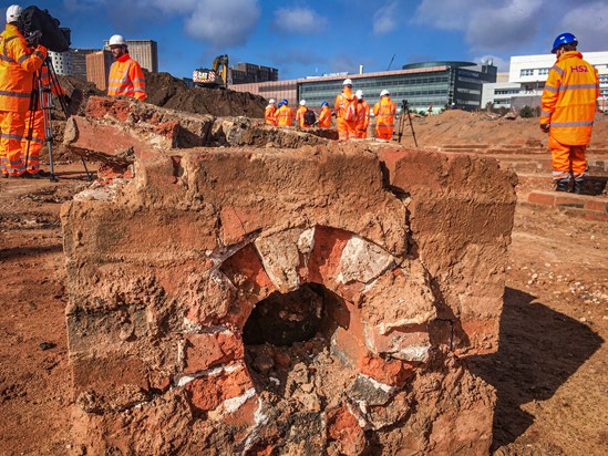 Curzon Street Roundhouse Vlogger Event March 2020: Credit: Hs2 Ltd. 
(historic, turntable, roundhouse, locomotive, old station, station, drone, birmingham)
Internal Asset No. 15595