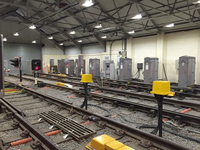 The indoor track at Network Rail's training centre in Warrington