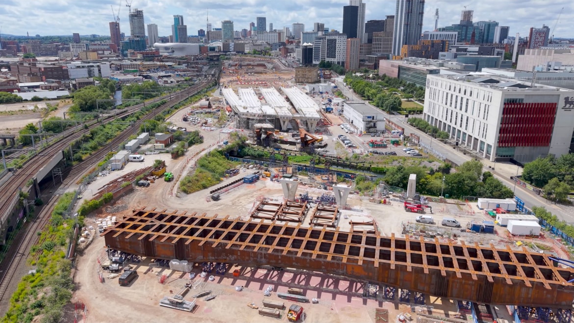 Giant HS2 bridge ready to be moved into place in central Birmingham: Lawley Middleway ready for move - 2 (1)