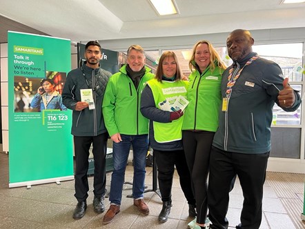 Samaritans with GWR colleagues at Swindon station