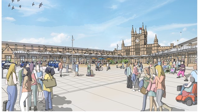 Levelling Up boost to transform Bristol Temple Quarter and Bristol Temple Meads station: Station approach vision