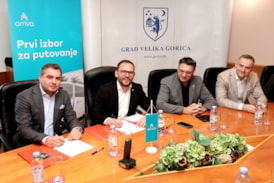 Left to Right: Dražen Divjak, Managing Director Arriva Croatia; Krešimir Ačkar, Mayor of Velika Gorica; Neven Karas, Deputy Mayor of Velika Gorica; Darko Bekić, President of the City Council.