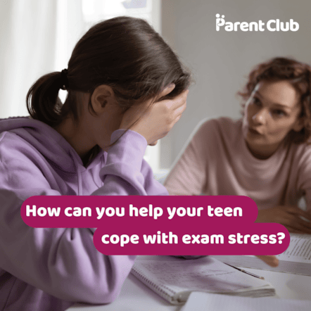 Exam Stress - how to help your teen cope - static image - square