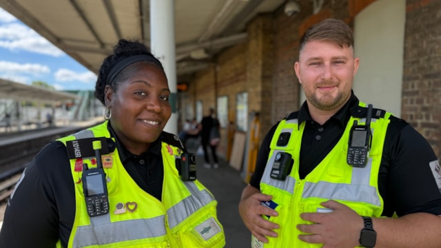 Train companies and police ramp up patrols and measures to reduce crime and protect people on train journeys as incidents rise by up to 39% in summer months: Week of Action - Rail Enforcement Officers at Tulse Hill