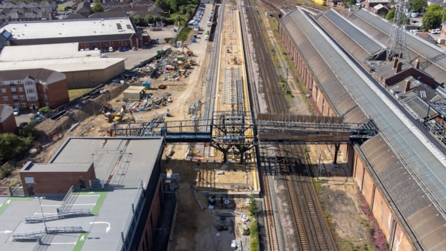 Final footbridge link installed at Darlington station as £140m transformation progresses: Darlington station progress, credit to TVCA (1)