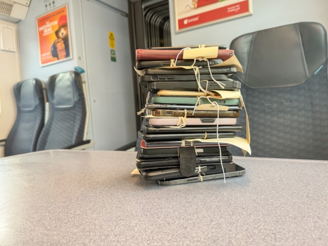 Lost phones on train