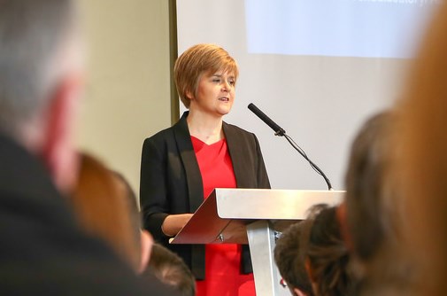 DFM at Wales Governance Centre Annual Lecture 2014: Nicola Sturgeon, Deputy First Minister gives a speech at the Wales Governance Annual Lecture 2014, in Cardiff Wales