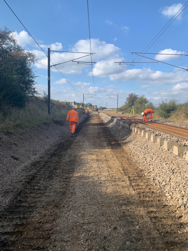 Engineers working on ECML track renewals, Network Rail (1)