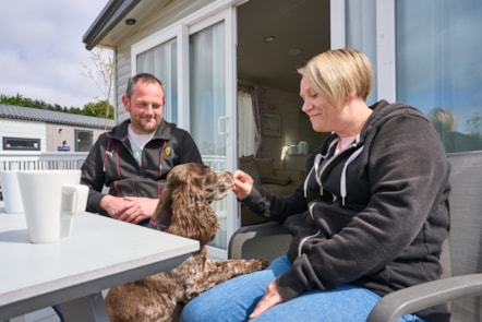 Steph and Mark with their dog