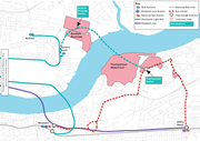 Map showing potential DLR and Bus Rapid Transit route