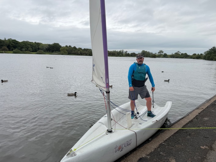 Activity centre sailing challenge: Adam-Peter Gair, outdoor activities manager at the centre on the water at Yeadon Tarn ahead of this weekend's Leeds 400 challenge.
