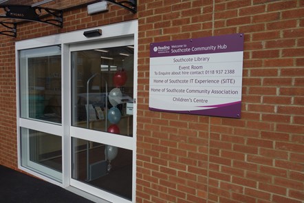 Entrance to Southcote Library in Southcote Community Hub