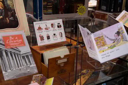 Library collections about libraries. Credit Alison Gibson, National Library of Scotland