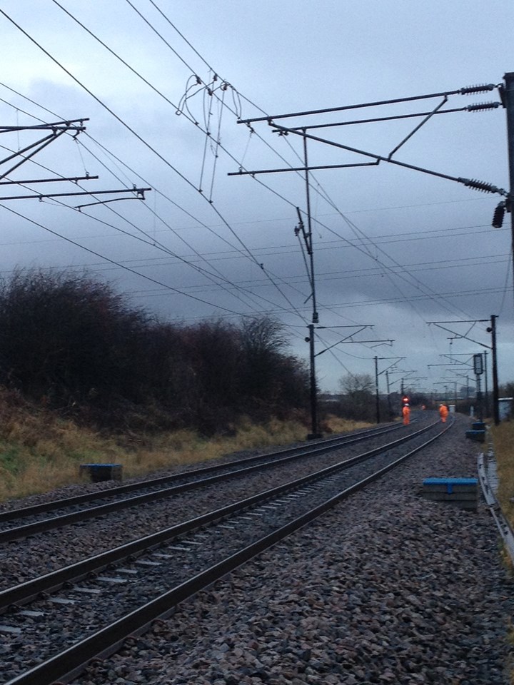Overhead line damage at Aycliffe: between Darlington and Durham