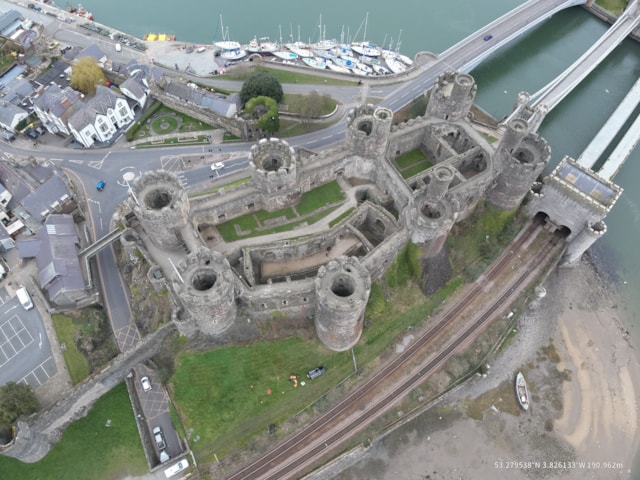 Conwy Tubular bridge and castle Network Rail : Conwy Tubular bridge and castle Network Rail 