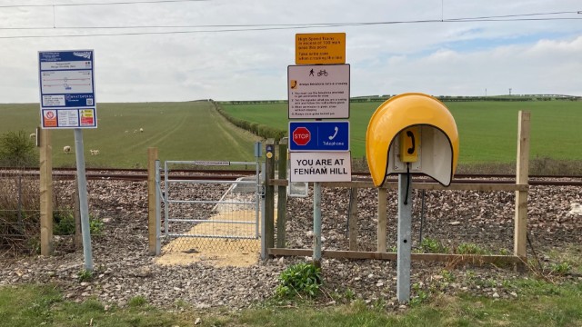 Network Rail reminds walkers in Northumberland of the importance of level crossing safety as people take risks when crossing: Fenham Hill level crossing, Network Rail