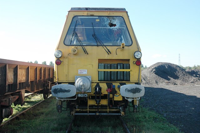 Damage caused after boy throws brick at moving train in Beswick, Manchester: Damage caused after boy throws brick at moving train in Beswick, Manchester