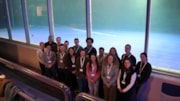 UK visitors at the flume tank. David Warwick back left, Emily Theobald front third right, Rufus Danby back row third from right 1200 x 800: UK visitors at the flume tank. David Warwick back left, Emily Theobald front third right, Rufus Danby back row third from right 1200 x 800