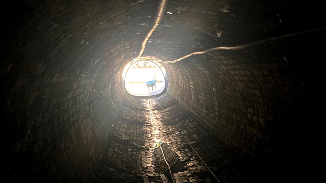 Inside the culvert before the liner was added alternative view