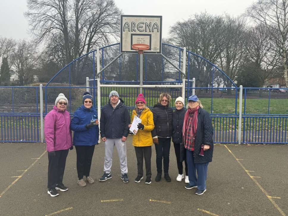 Park Active volunteer Malcolm Charles with participants at Buffery Park