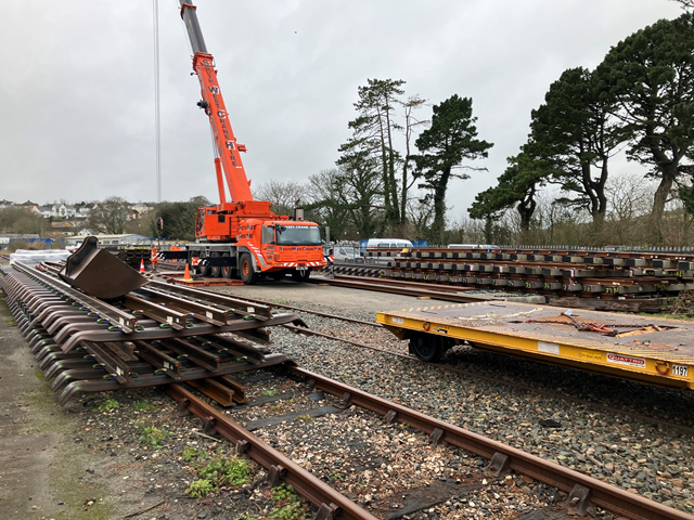 New track stored at Truro ahead of work