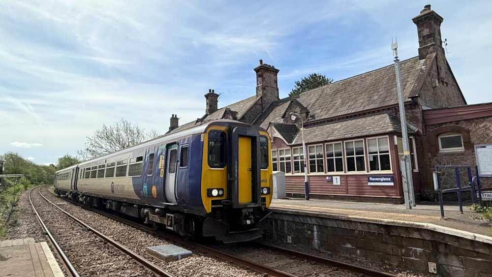 Northern train at Ravenglass station