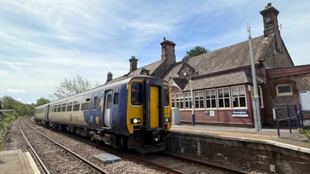 Northern train at Ravenglass station