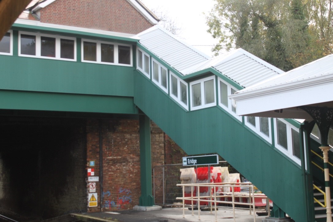 The new footbridge at Eridge station