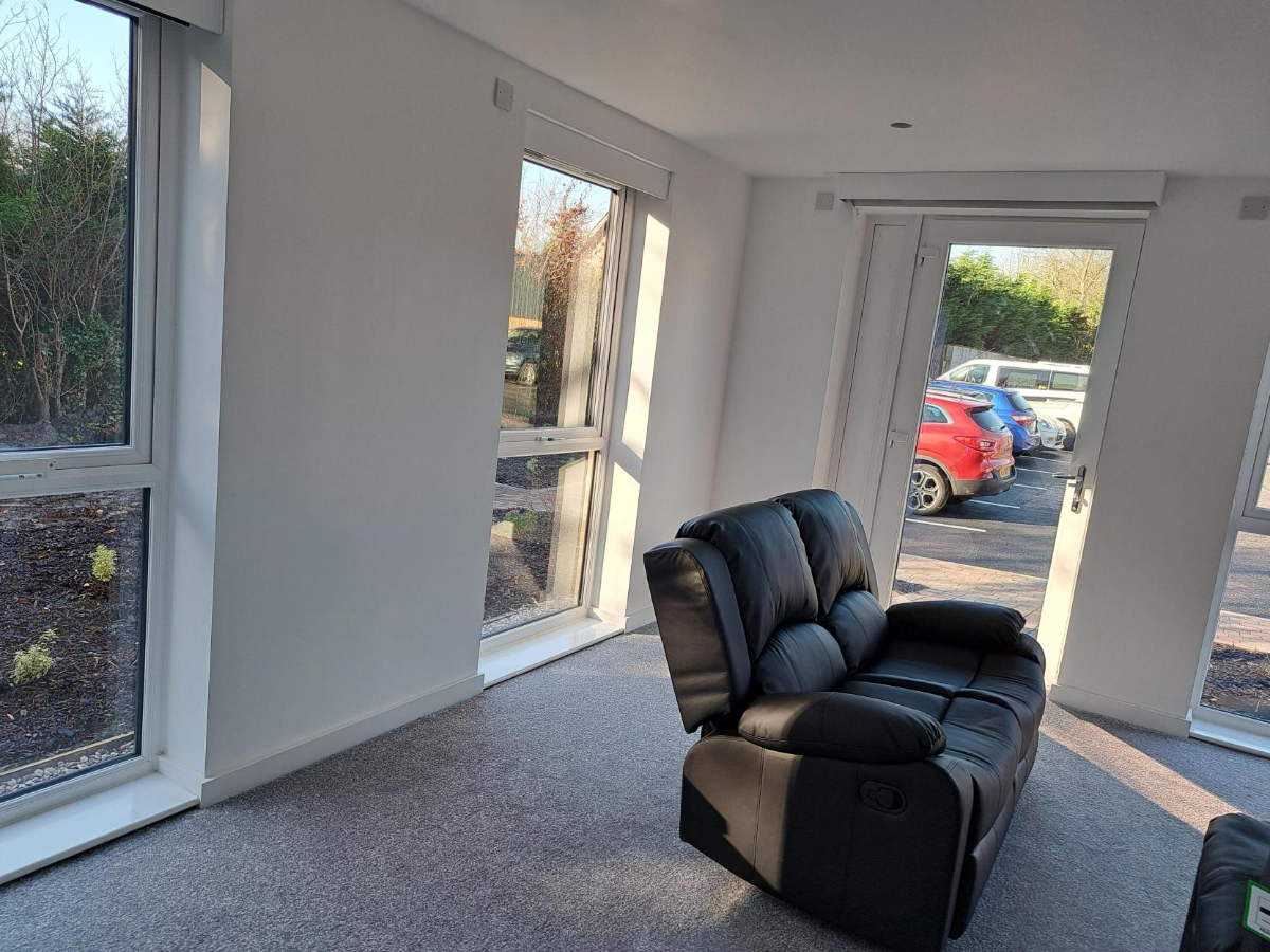 A lounge inside the supported living apartments building at Mornington Road in Preston