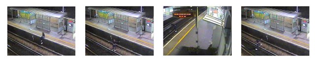 CCTV - West Worthing: Shocking image of a young woman risking her life on the tracks at West Worthing station