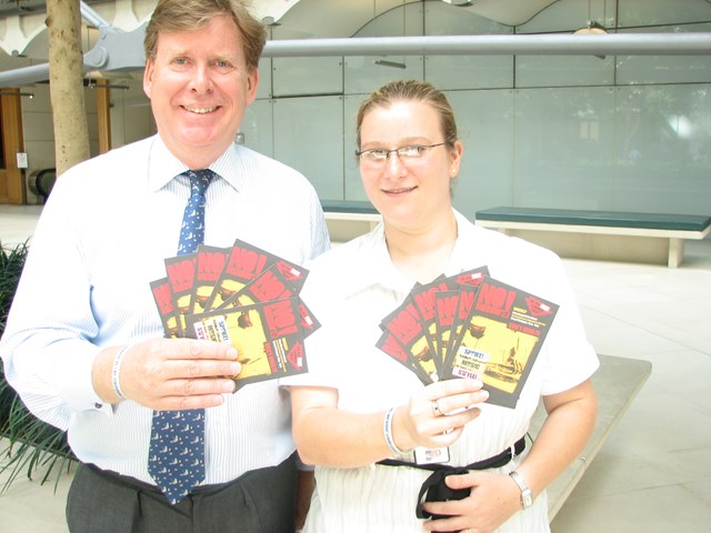 Simon Burns MP and Network Rail Education Manager Gemma Jennings
