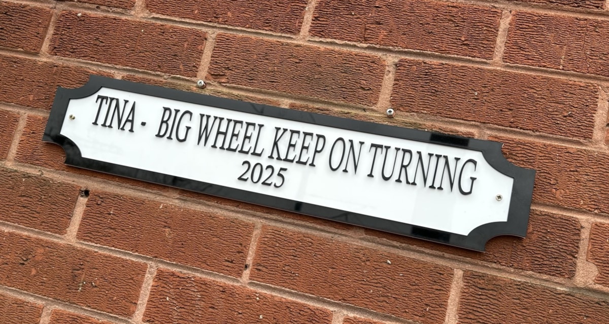 Image shows Tina nameplaque